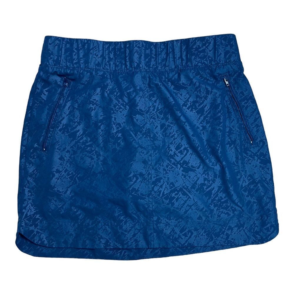 Orvis Camo Embossed Print Blue Travel Skirt Skort Size Small Golf Tennis Hiking
